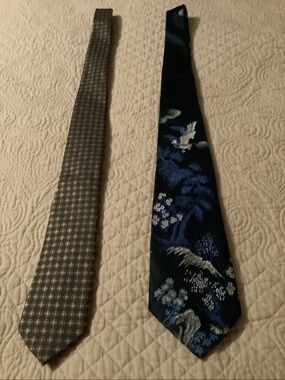 Men's Tie Duo - Navy Floral & Patterned Neckties